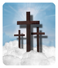 DF35 106 BL Three Crosses (Clouds) Blue